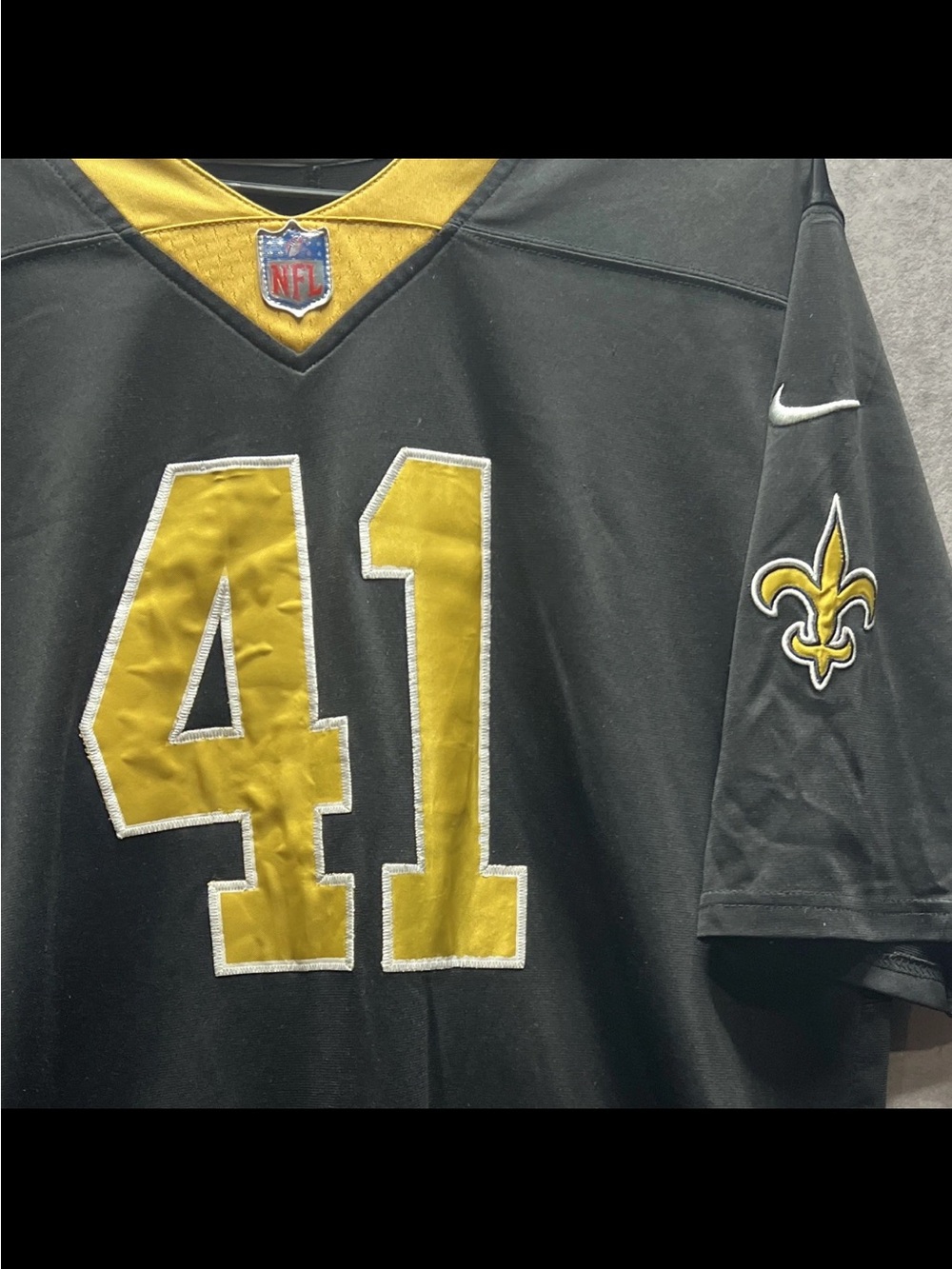 NFL New Orleans Saints #41 Black and Gold Jersey - Picture 3 of 5